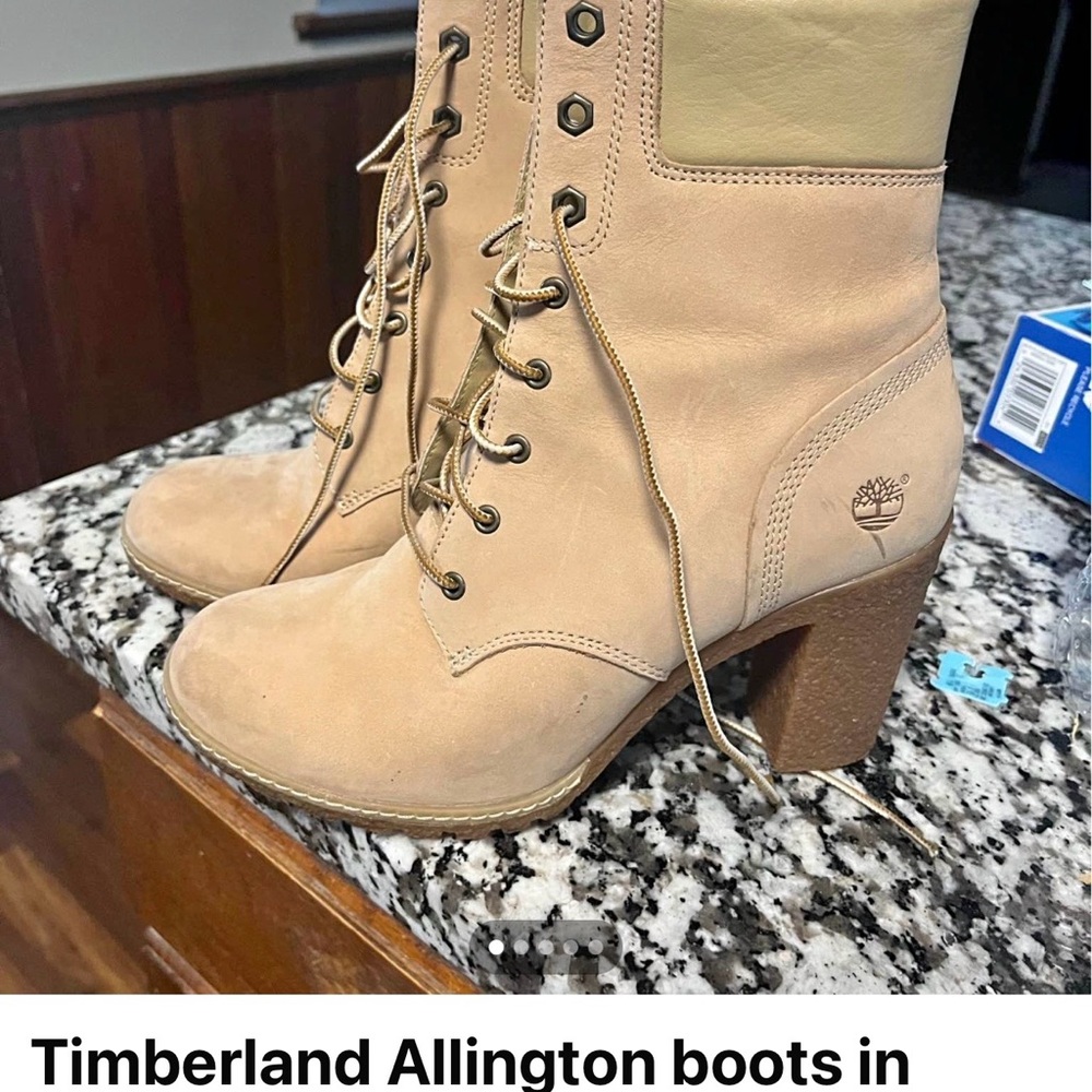 Timberland Women's Beige Heeled Boots UNIQUE color no longer sold